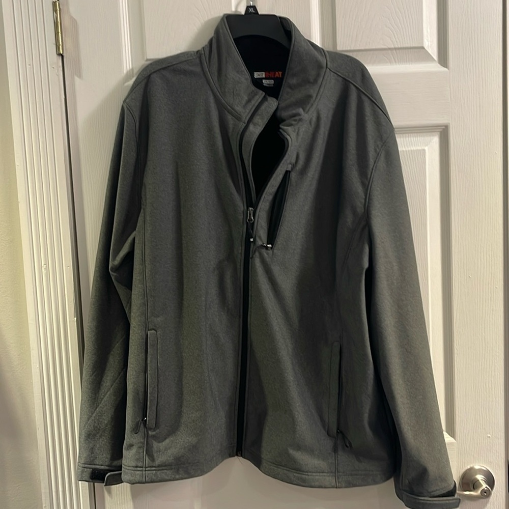 32 degrees IIHEAT 2 XL, gray jacket, fleece inside, zipper detail